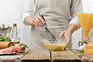 Chef Preparing Cheese Sauce, Light Kitchen Recipe Book, Cooking and Gastronomy