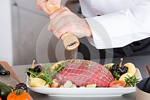 Chef preparing a dish