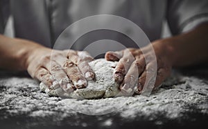 Chef preparing dough