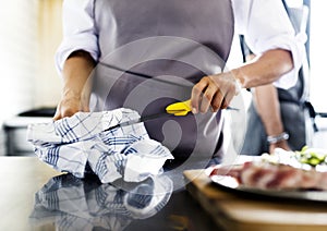 Chef preparing food cuisine catering