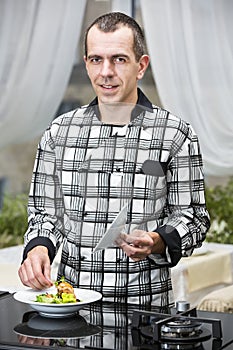 Chef preparing food in the kitchen