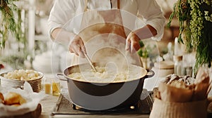 Chef Preparing Mashed Potatoes