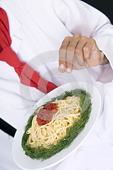 Chef Preparing spaghetti