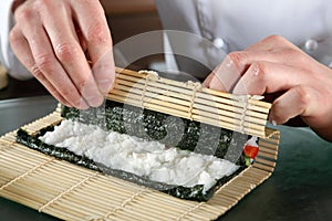 Chef Preparing Sushi