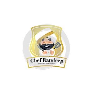 Chef randeep the real master chef vector mascot logo