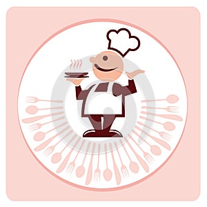 Chef and restaurant graphic
