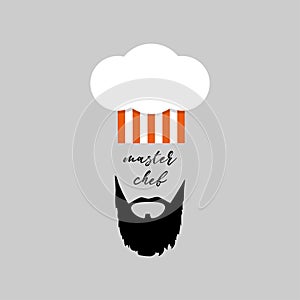 Chef`s hat with beard. Master Chef logo