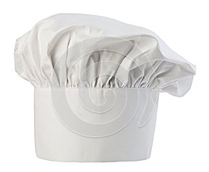 Chef's hat close-up isolated on a white background. Cooks cap.