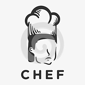 A chef`s logo vector with a simple style