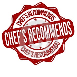 Chef's recommends grunge rubber stamp