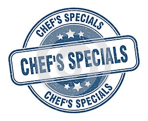 chef's specials stamp. chef's specials round grunge sign.