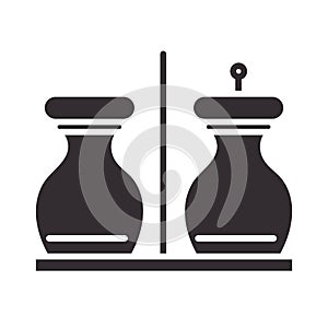 chef, salt and pepper kitchen utensil silhouette style icon