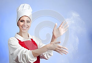 Chef shake off flour