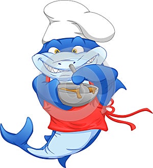 Chef shark cartoon cooking