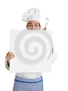 Chef showing the menu
