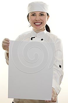 Chef with Sign