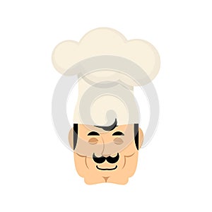 Chef sleeping emoji. Cook asleep emotions avatar. kitchener Vector illustration