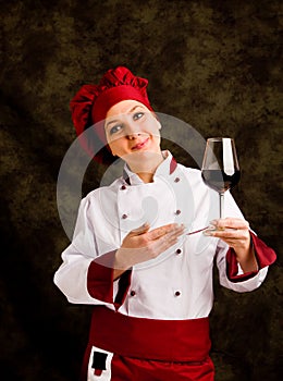 Chef Somelier with wine