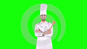 Chef with spatula crossed hands
