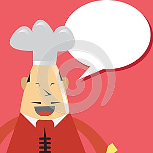 chef with speech bubble. Vector illustration decorative design