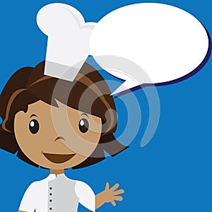 chef with speech bubble. Vector illustration decorative design