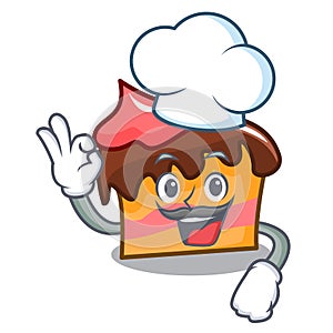 Chef sponge cake character cartoon