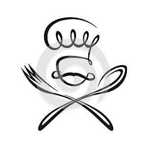 Chef with spoon and fork