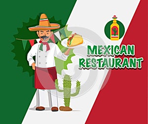 Chef 20Chef Vector Illustration Design, Professional Chef Mexican Restaurant  Kitchen