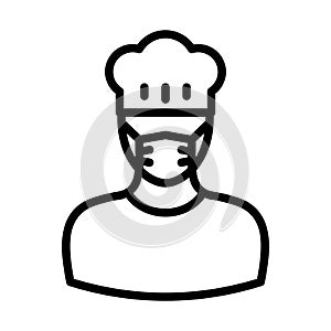 Chef Wearing mask Vector Icon which can easily modify or edit