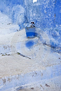 Chefchouen Moroccan blue city in the mountains photo