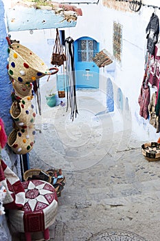 Chefchouen Moroccan blue city in the mountains photo