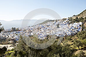 Chefchouen Moroccan blue city in the mountains photo