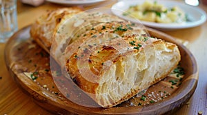 The chefs homemade sourdough bread served warm and crispy is the perfect accompaniment to the flavorful dishes photo