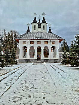 Cheia Monastery in wintertime photo