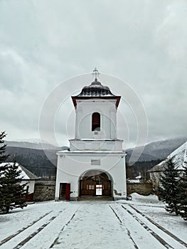 Cheia Monastery in wintertime photo