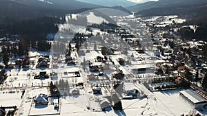 Cheia Mountain Resort , wintertime aerial , Romania