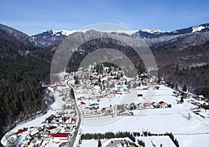 Cheia , Prahova County, Romania, aerial view