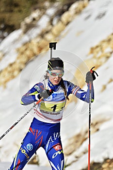 Cheile Gradistei, Roamania - January 30: Unknown competitor in IBU Youth&Junior World Championships Biathlon