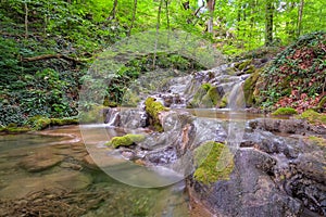 Cheile Nerei - Beusnita. Caras. Romania. Summer in wild Romanian river and forest. Long exposure