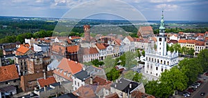 Chelmno city aerial view on old town centre