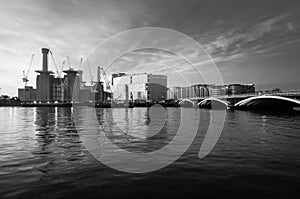 Chelsea Railway Bridge and Battersea Power Station, panorama