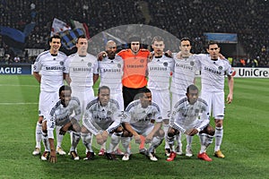 Chelsea team before the Match