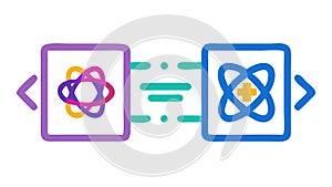 Chemical Atom Bond Molecular Structure Icon, vector design Generative AI