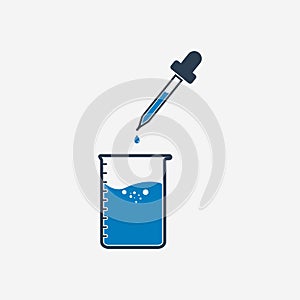 Chemical Beaker and Pipette Icon.