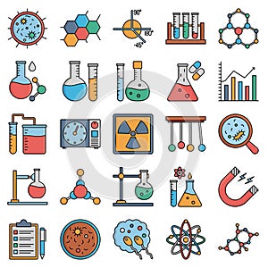 Chemical & Bio Lab Equipment Vector Icons Pack Every Single Icon can Easily Modify or Edit