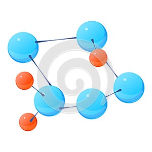 Chemical bond icon, isometric style