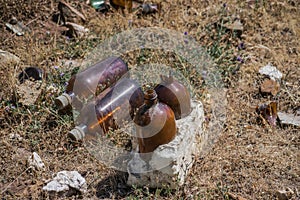 Chemical bottles littering the Mount photo