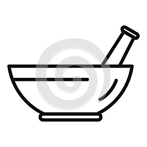 Chemical bowl icon outline vector. Lab research
