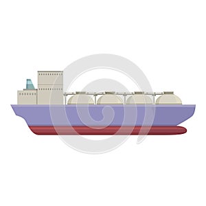 Chemical cargo petrol icon cartoon vector. Gas carrier ship