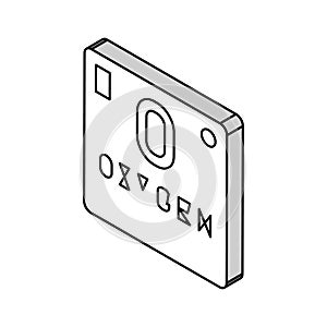 chemical element oxygen 02 isometric icon vector illustration